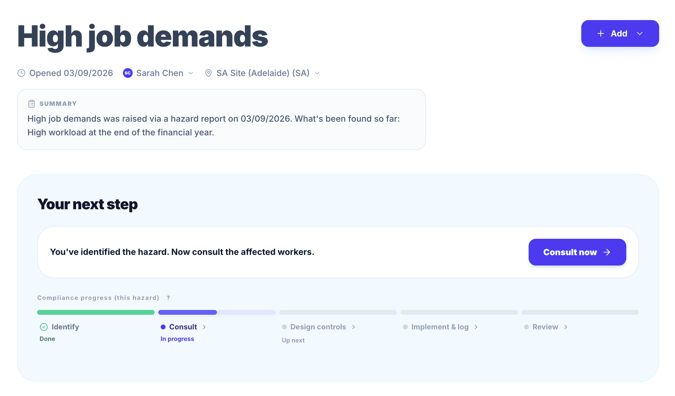 PsychProof dashboard showing actionable case folders