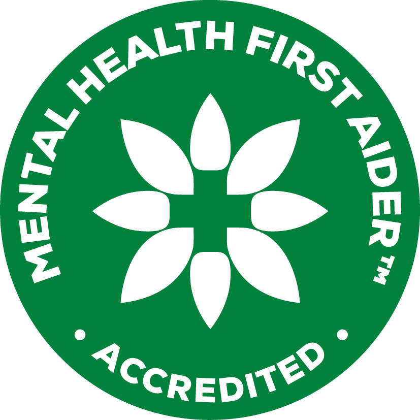 Accredited Mental Health First Aider badge